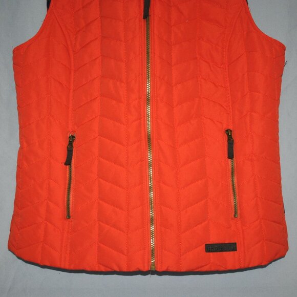 G. H. Bass Puffy Vest Women's Size Medium Orange & Blue - Picture 5 of 8